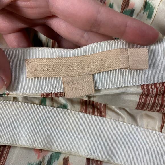 Brock Collection Ophelie Runway SS19 Silk Blend Midi Skirt Size 2 Italian Luxury - Picture 2 of 11